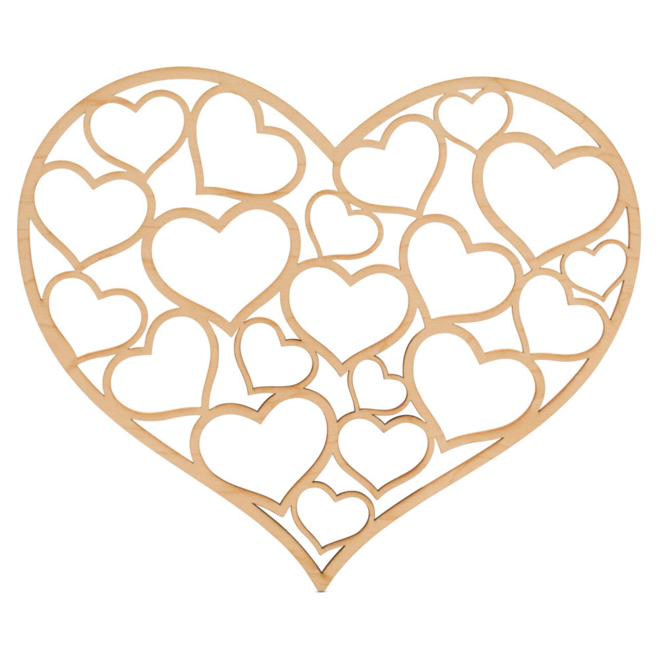 Detailed Heart Wood Cutout, From 4”-23”, Valentine Decor | Woodpeckers